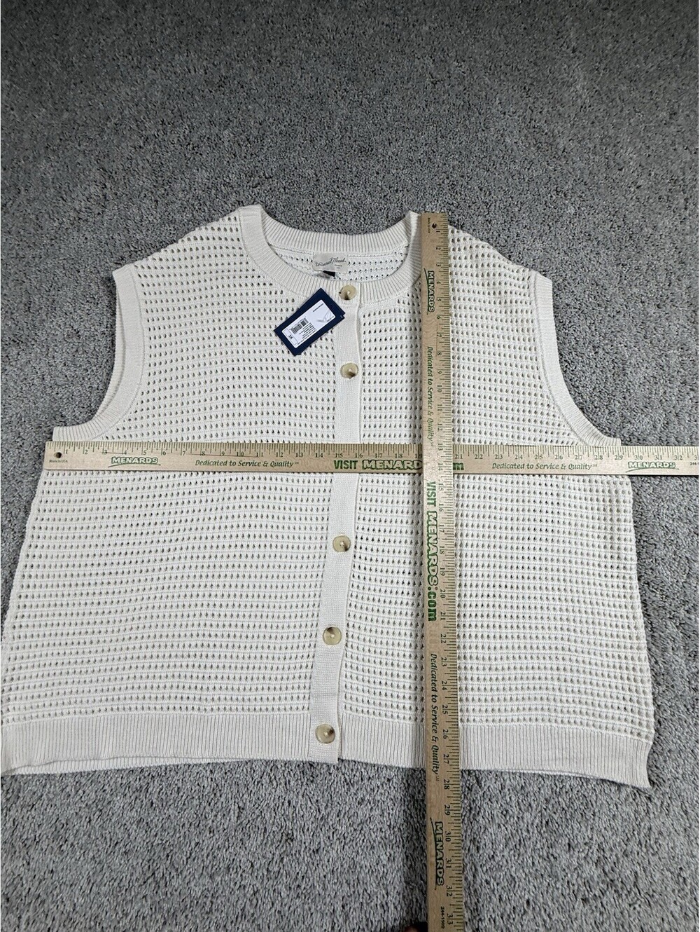 NWT Universal Thread Womens 3X Ivory Sleeveless Sweater Vest Cotton - Picture 4 of 8